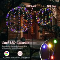4 Fasce Natalizie Luminose Con Campane LED Colorate - 6 Modalità Lampeggianti, Regalo Natale Divertente