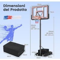 KalaDuck 2 in 1 Canestro Basket Bambini e Tiro al Bersaglio, Altezza Regolabile Canestro Basket da