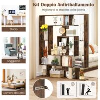 Vockol Eck - Libreria angolare a 6 livelli, 190 cm, in legno massiccio, per soggiorno, camera da letto e ufficio, colore: noce