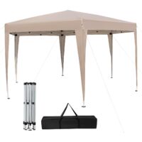 COSTWAY Gazebo Pop-Up Pieghevole 4 x 3,5 m, Gazebo da Giardino Impermeabile, Regolabile in Altezza, Tenda da Giardino con Borsa di Trasporto, per Campeggio e Feste