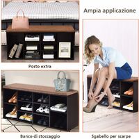 Scarpiera Con Seduta COSTWAY - Panca Con Cuscino, Contenitore, 104x30x48cm, Bianco, Porta Scarpe Ingresso - Foto 12