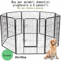 PawHut Box per Cani, Recinto per Animali Domestici con 6 Pannelli