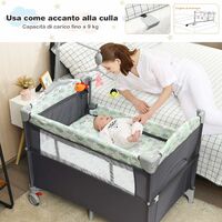 100cm Nero Baby Joy Lettino da viaggio/box portatile pieghevole per neonati o bambini 