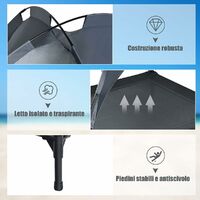 Brandina Per Cani COSTWAY - Lettino Rialzato Con Tettuccia, Per Interno Ed Esterno, Taglia Media/Grande