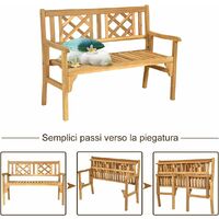 KOMFOTTEU Panca da giardino pieghevole a 2 posti, in legno | FindTheDeal