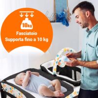 Nania MIGO Lettino Box Da Viaggio 2 In 1 - Con Piano Rialzato, Materassino E Borsa Trasporto, Dalla Nascita A 15kg
