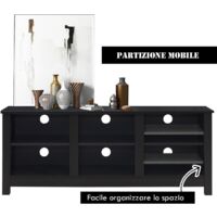 Mobile TV Modulare A L Con Ripiani Aperti - Per TV Fino A 60'', Design Moderno In Legno - Foto 9