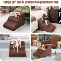 Generic Gradini Per Animali Domestici Scale Per Cani Rampa Per Cani Scaletta Spugna Multiuso Ad Alta Densità Per Cani Di Piccola Taglia, S 3 Gradini Grigio - 6