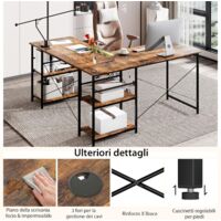 COSTWAY Scrivania Angolare A Forma Di L, Scrivania Ad Angolo Salvaspazio E Reversibile Con Ripiano Regolabile E Struttura In Metallo Resistente Tavolo Per Ufficio E Casa Legno 89473809