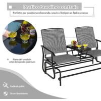 COSTWAY Dondolo 3 Posti Con Tenda Oscurante - Verde Per Giardino E Esterni