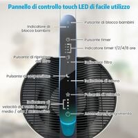 Purificatore d'aria con filtro HEPA e timer per il sonno, operazione  silenziosa per casa e ufficio, Bianco - Costway