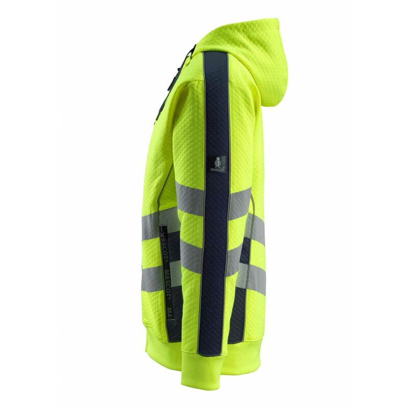 Mascot Warnschutz Kapuzensweatshirt warngelb/schwarzblau 50138 Gr. CORBY L SAFE Reißverschluss SUPREME mit