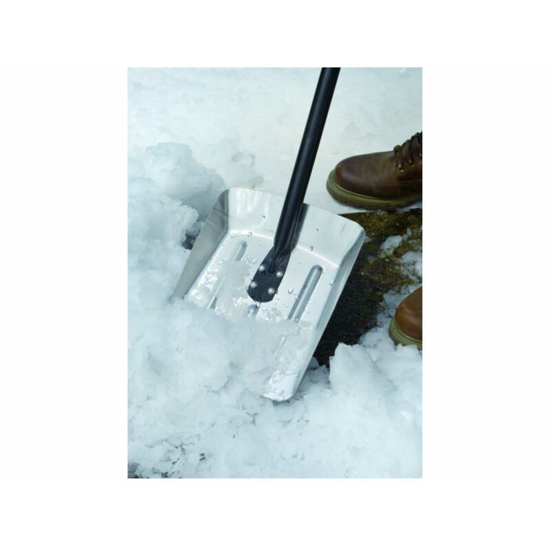 ALU Profi Schneeschieber, Schneeschaufel mit leichtem Stiel aus Aluminium –  46 cm Metallblatt