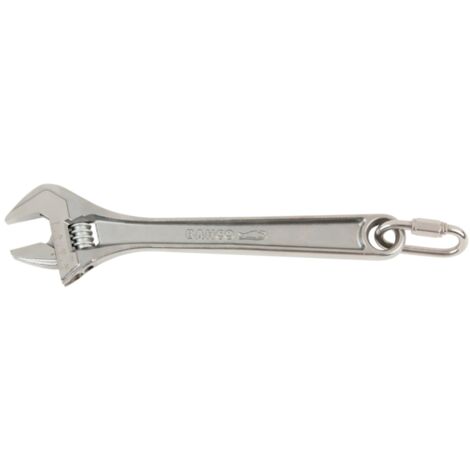 Bahco Rollgabelschlüssel 6, verchromt, SW 20 mm, Karabiner zur Befestigung einer Sicherungsleine