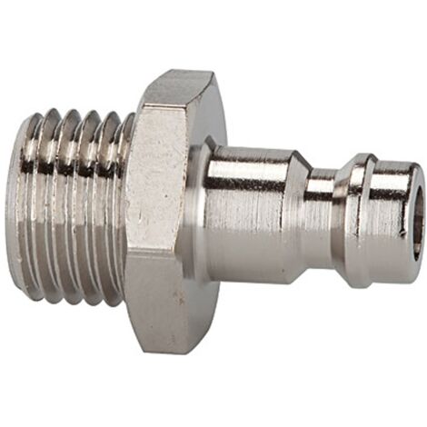 Riegler Nippel für Kupplungen NW 5, Messing vernickelt, G 3/8 AG (1/2)