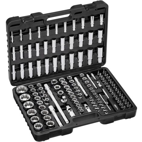 VIGOR Steckschlüssel Satz, 1/4 (6,3 mm) Vierkant hohl, 3/8 (10 mm) Vierkant hohl, 1/2 (12,5 mm) Vierkant hohl, Außen Doppelsechskant Profil, Außen (1/5)