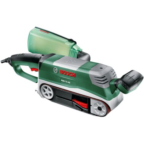 Bosch Bandschleifer PBS 75 AE – 750 Watt – für Holz und Metall – automatische Bandzentrierung – Microfilter-Staubbox – 76 x 165 mm Schleiffläche (1/5)