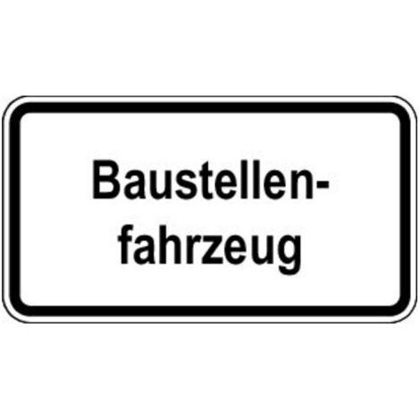 Hinweisschild „Baustellenfahrzeug“ – Retroreflektierend, Selbstklebend, 50x12,5 Cm. Für Langsame Fahrzeuge & Anhänger.