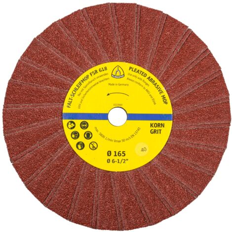 Klingspor FSR 618 Schleifmopräder, 165 x 14 mm Korn 150 Einreihig 2 Lamellen pro Paket