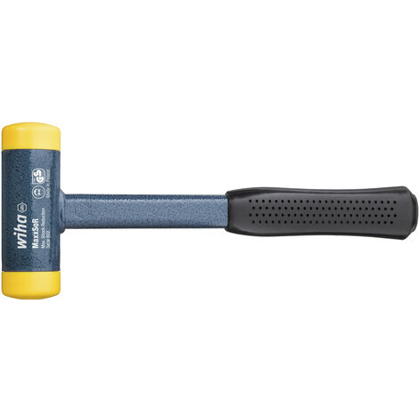 Wiha Schonhammer rückschlagfrei, mittelhart mit Stahlrohrstiel, Rund-Schlagkopf 35, 300 mm (02124)