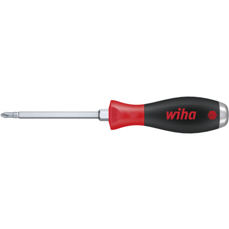 Wiha Schraubendreher SoftFinish® Phillips mit durchgehender Sechskantklinge und massiver Stahlkappe PH2 x 100 mm (03238)