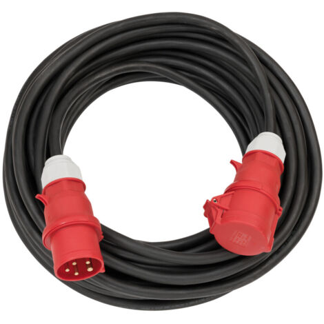Brennenstuhl CEE Verlängerungskabel IP44, 10 m Kabel, H07RN-F 5G4,0, 5-polig mit CEE Stecker und Kupplung, schwarz