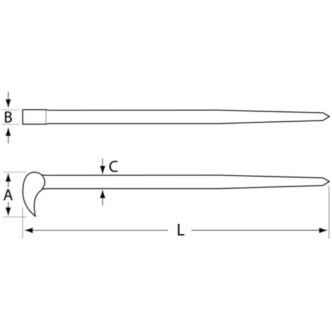 Produktbild von Format Hebeleisen Mit Rollkopf 400mm - Chrom-Vanadium Stahl Vernickelt | Für Lager & Zahnräder