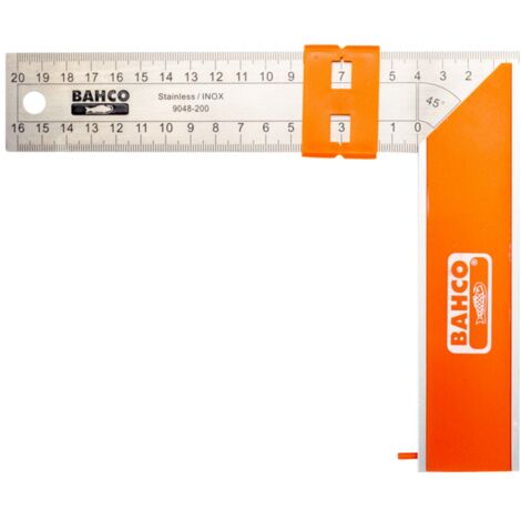 Bahco Zimmermannswinkel Mit Stahlblatt Und Schiebemarkierung 200 Mm
