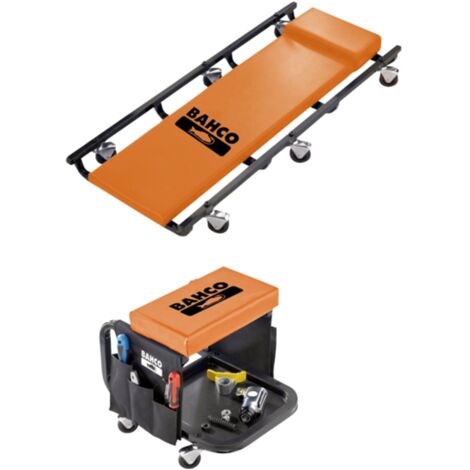 Bahco Werkstattliege und Arbeitssitz Werkstatt Rollliege Werkstatthocker BLE304 (1/4)