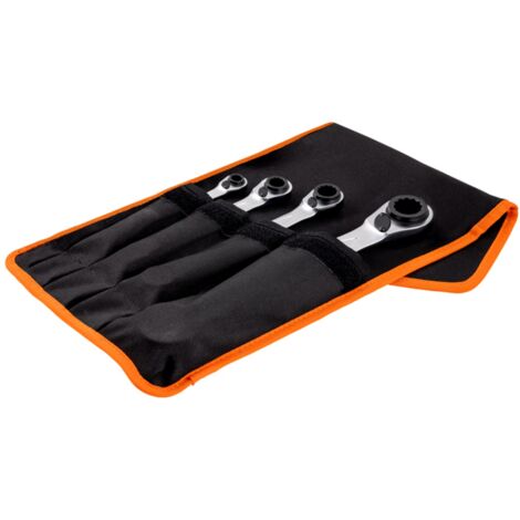 Bahco Vierfach-Knarren-Ringschlüssel-Satz, 4-tlg, Gürteltasche