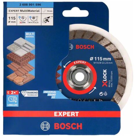 Bosch EXPERT MultiMaterial X-LOCK Diamanttrennscheiben, 115 x 22,23 x 2,4 x  12 mm