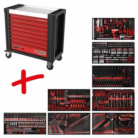 KS Tools Werkstattwagen-Satz PERFORMANCEplus P25 mit 660 Werkzeugen für 8 Schubladen (1/5)