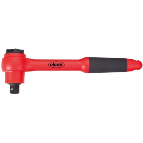 VIGOR VDE Umschaltknarre, 1/2 (12,5 mm) Vierkant massiv, 255 mm (1/5)