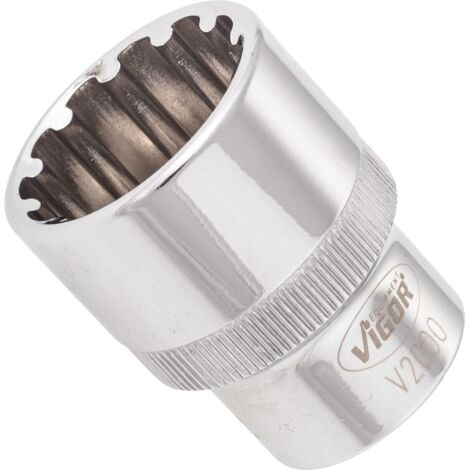 VIGOR Steckschlüsseleinsatz, 1/2 (12,5 mm) Vierkant hohl, Multiprofil, SW 22 mm (1/3)