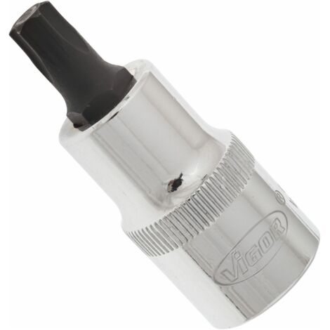 VIGOR Schraubendrehereinsatz, V2156, 1/2 (12,5 mm) Vierkant hohl, Innen TX Profil, SW T45 (1/4)