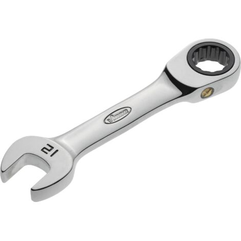 VIGOR Ratschen-Ring-Maulschlüssel, kurz, Außen Doppelsechskant Profil, Außen Sechskant Profil, SW 12 mm (1/4)