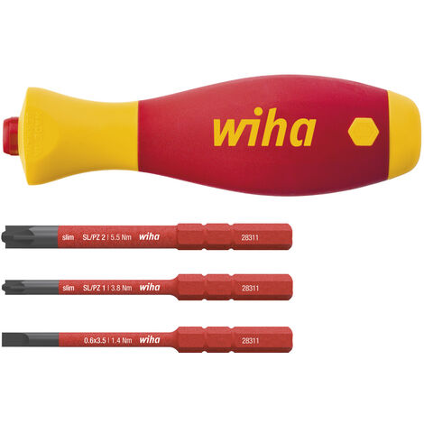 Wiha Schraubendreher mit Bithalter Set SoftFinish® slimVario® electric 4-tlg. mit slimBits (43449) (1/3)