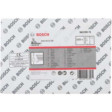 Bosch Rundkopf-Streifennagel SN21RK 75 2,8 mm 75 mm blank glatt 3000 Stk