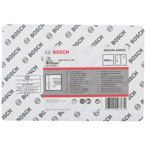 Bosch Rundkopf-Streifennagel SN21RK 65RHG 2,8 mm 65 mm feuerverzinkt gerillt 4000 Stk