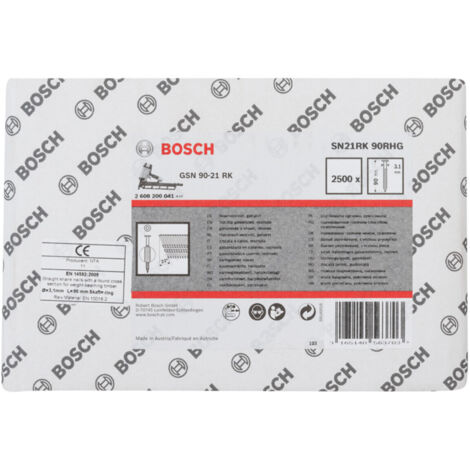 Bosch Rundkopf-Streifennagel SN21RK 90RHG 3,1 mm 90 mm feuerverzinkt gerillt 2500 Stk