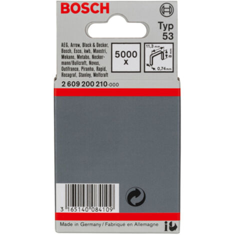 Bosch Feindrahtklammer Typ 53 11,4 x 0,74 x 8 mm 5000 Stk