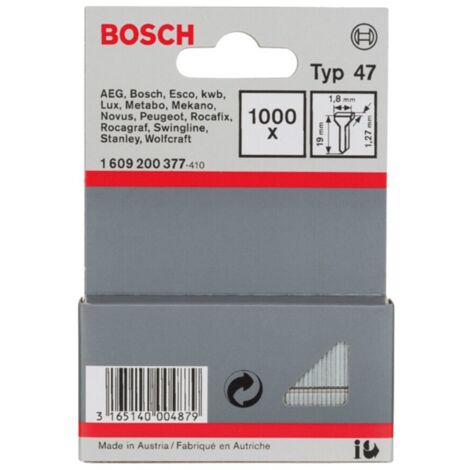 Bosch Professional 1 609 200 377 - Nageltyp 47, 1,8 x 1,27 19 mm, pack de 1000