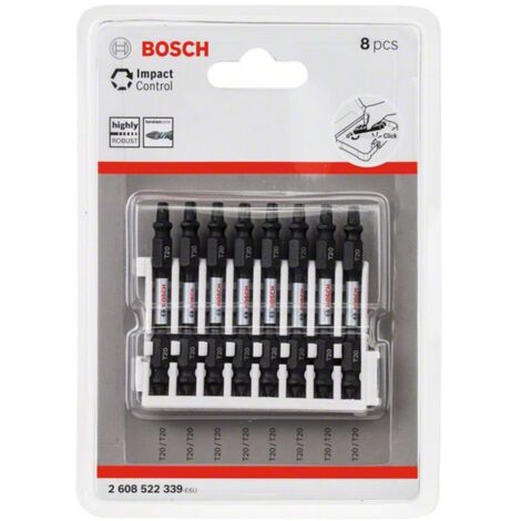 Bosch Doppelklingen Schrauberbit-Set Impact Control, 8-tlg., T20-T20, 65 mm