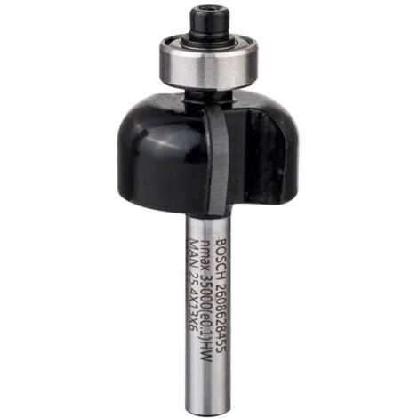 Bosch Hohlkehlfräser 6 mm, R1 4 mm, D 25,4 mm, L 12,6 mm, G 54 mm