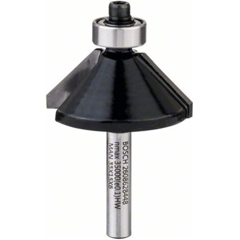 Bosch Fase-/Bündigfräser 6 mm, D1 34,9 mm, B 11,1 mm, L 14,6 mm, G 56 mm, 45°