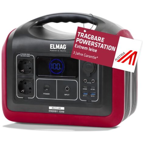 ELMAG Tragbare Powerstation ENERGY 1200 1200W, LiFEPO4 Akku mit 992Wh (1/5)