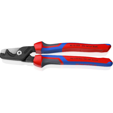 KNIPEX 95 12 225 StepCut® XL Kabelschere mit Stufenschnitt mit Comfort-Griffen brüniert 225 mm