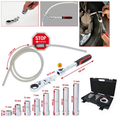 KS-Tools 518.0320 Bremsen-Entlüftungsschlüssel-Sat z für VAG, 11-tlg (1/5)