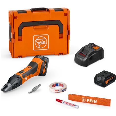Fein Akku-Schlitzschere bis 1,6 mm ABSS 18 1.6 E AS Set / 2x 5,0 Ah Akku + Ladegerät - 71300564000