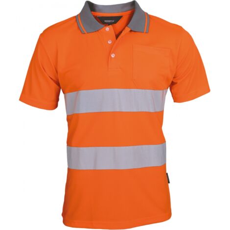 Vizwell Warnschutz Shorts VWT192 Flex HiVis Leuchtorange-marine, 43,49